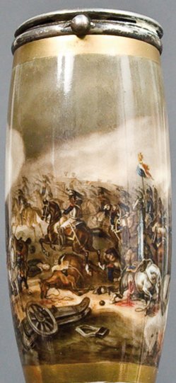 Albrecht Adam (1786-1862), Erstürmung Rajewski-Schanze, Porzellanmalerei, Pfeifenkopf, D0016