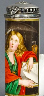 Domenico Zampieri, gen. Domenichino (1581-1641), Heiliger Johannes, Porzellanmalerei, Pfeifenkopf, B0109