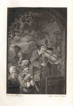 Anton Karcher (1760-1842), Die Wandermusikanten, nach Dietricy, Kupferstich, A0107