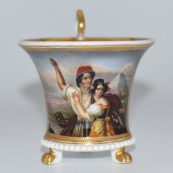 Ludwig Julius Asher (1804-1878), Die Stumme von Portici, Porzellanmalerei, Perlfriestasse, D2102