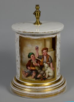 Joseph Hornung (1792-1870)"Glücklicher als ein König", Porzellanmalerei, Platin-, Döbereiner Feuerzeug, D2253