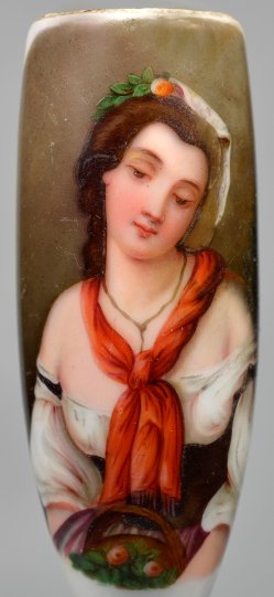 Junge Römerin mit Blumenkorb, Porzellanmalerei, Pfeifenkopf, D2394