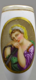 Angelika Kauffmann (1741-1807), Allegorie - Die Hoffnung, Porzellanmalerei, Pfeifenkopf, D1878