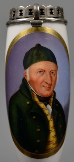 Halbportrait Johann Gottfried Schadow, Porzellanmalerei, Pfeifenkopf , D1957