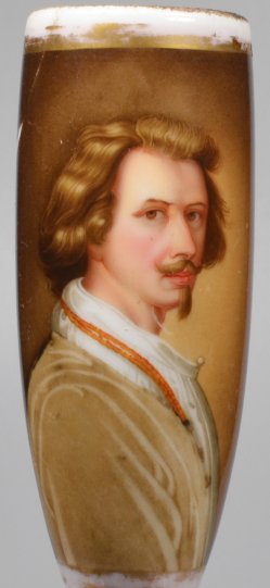 Anthony van Dyck (1599-1641), Selbstportrait, Porzellanmalerei, Pfeifenkopf, D2001