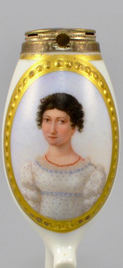 Wilhelm August Rieder (1796-1880), Sängerin Louise Raimund, Porzellanmalerei, Pfeifenkopf, D0942