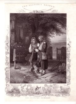 Albert Henry Payne (1812 – 1902), Des Soldaten Heimkehr, Stahlstich nach Jakob Becker, D1568D1568 Heimkehr 400dpi