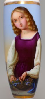 Louis Ammy Blanc (1810-1885) Mädchen mit Jadebaumzweig, Porzellanmalerei, Pfeifenkopf, D1790