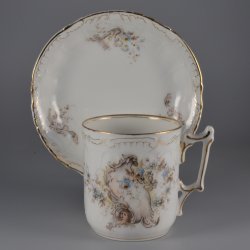 Buckauer Porzellanmanufaktur, Tasse und Untertasse, 1890-1897, D0665-053-13