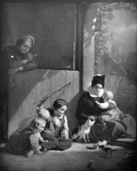 Friedrich Eduard Meyerheim, Häusliches Glück, KPM 338, Lithophanie