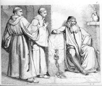 Auguste Hüssener (1789-1877), Kupferstich, Ezelin, nach Lessing, A0090