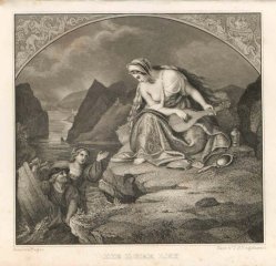 Timothy Stansfield Engleheart (1803-1879), Stahlstich, Die Lorelei, nach Begas, A0072