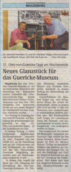 Magdeburger Volksstimme 11 Juni 2007