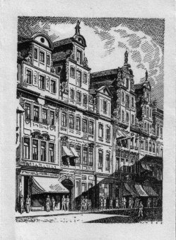 Willy Knabe (1896-1967), Federzeichnung, Die Barockhäuser, (Magdeburg)