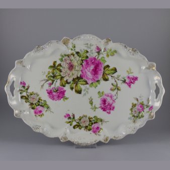Buckauer Porzellanmanufaktur, Tablett, oval um 1900, D0827-225-29