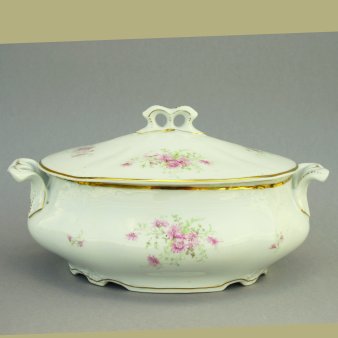 Buckauer Porzellanmanufaktur, Terrine klein mit Deckel um 1895, D0783-217-26