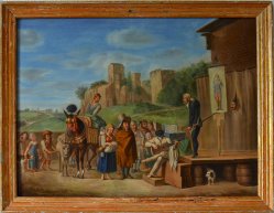 Karel Dujardin (1622-1678) nach, Der Quacksalber, Gemälde um 1800, D2055 mit R