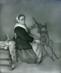 PPM 502 Die Spinnerin, nach Netscher, Lithophanie