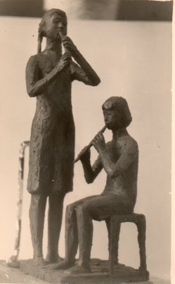 Dieter Borchhardt, Spielende Kinder, Tonmodell,1965