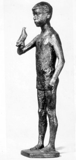 Dieter Borchhardt, Taubenjunge, Entwurf 1, Gips