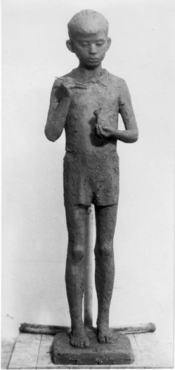 Dieter Borchardt, Junger Plastiker, 110cm, 1961, Ton