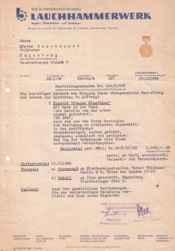1964 Rechnung Lauchhammer, Abguss 2