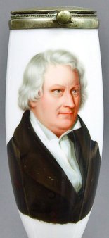 Emilius Detlev Baerentzen (1799-1868), Bertel Thorwaldsen, Porzellanmalerei, Pfeifenkopf, B011