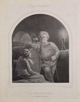 Gsels, Rheinweinprobe, Lithographie nach A. Schroedter, A0093