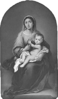 KPM 445 Lithophanie, Madonna mit dem Kinde, nach Murillo