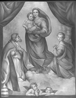 Meißen 94 Sixtinische Madonna, nach Raffael, Lithophanie