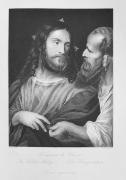 D.J.Pound, Der Zinsgroschen, nach Tizian, Stahlstich, D1611-116