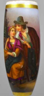 Vertrauliches Gespräch, Porzellanmalerei, Pfeifenkopf, D1145