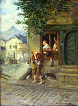 Carl Ehrenberg (1840-1914), Die Schulschwänzer, D1999