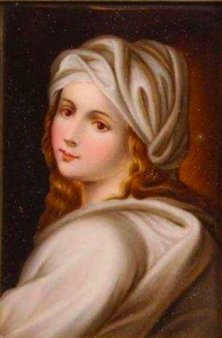 Guido Reni (1575-1642), Beatrice Cenci, Porzellanmalerei, Bildplatte, D1757