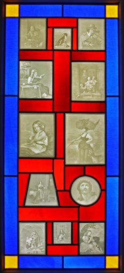 Lithophanie-Fenster mit Platten von Carl Heyroth & Co., D1107