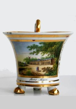Schloss Sanssouci in Potsdam, Porzellanmalerei, Tasse, D0846