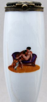 Schnäbeln, Porzellanmalerei, Erotik, Pfeifenkopf, D1001