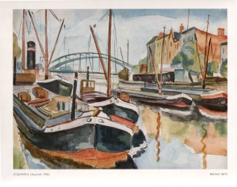Bruno Beye (1895-1976), Zollhafen, Aquarell, 1943