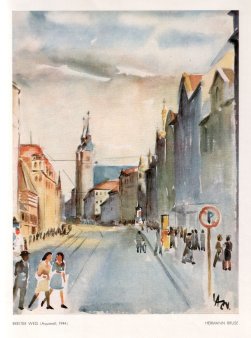 Hermann Bruse (1904-1953), Breiter Weg, Aquarell, 1944