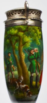 Jagdpause, Porzellanmalerei, Pfeifenkopf, D2113