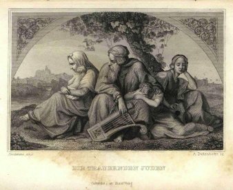Anton (Raphael) Duttenhofer (1812-1843), Kupferstich, Die trauernden Juden, nach Bendemann, A0112