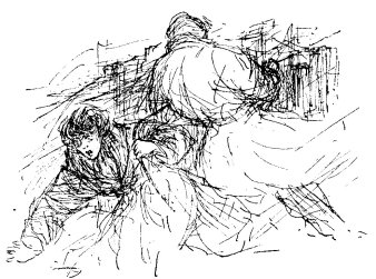 Heinz Bormann (1926 - 1974), Illustration, Bernhardt, Die Juwelen des Monsieur Kostafu, Das Neue Berlin 1954-4