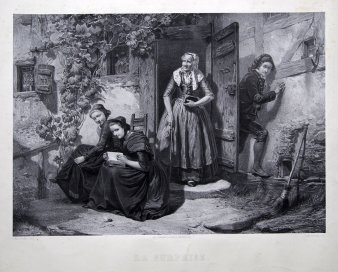 Tony Voncken, La Surprise, Lithographie nach C.W.Hübner, D1501