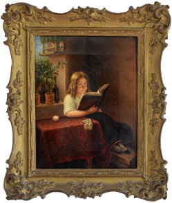1697 Franz Thelen, Lesendes Mädchen bearbeitet