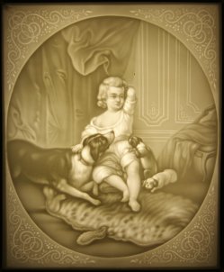 1384 HPM 106 Kind mit Hunden