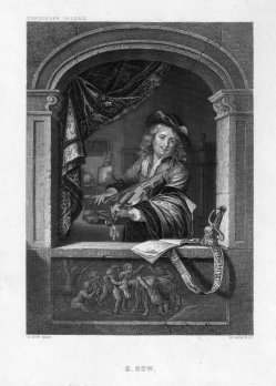 William French (1815-1898), Der Geiger am Fenster, Stahlstich nach Dou, D2093-3