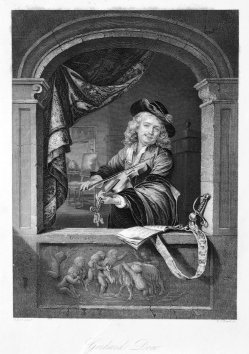 D.J.Pound, Der Geiger am Fenster, Stahlstich, nach Dou, D1138.jpg