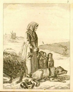 Auguste Hüssener (1789-1877) zugeschrieben, Kupferstich, Kinderarbeit im Winter, A0089