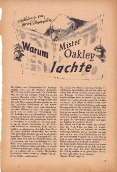 Das Magazin 62-11-23 Brod Vanesdelin, Warum Mister Oakley lachte