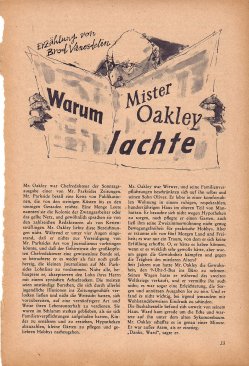 Das Magazin 62-11-23 Brod Vanesdelin, Warum Mister Oakley lachte
